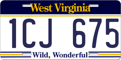 WV license plate 1CJ675
