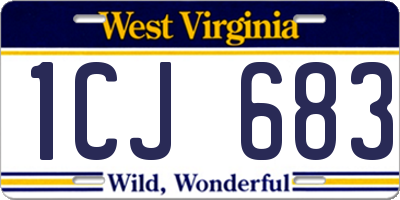 WV license plate 1CJ683