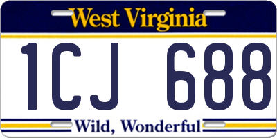 WV license plate 1CJ688