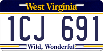 WV license plate 1CJ691