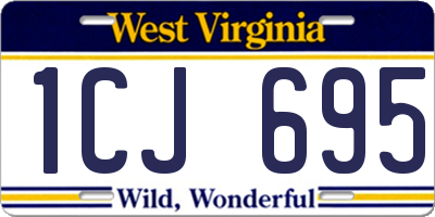 WV license plate 1CJ695