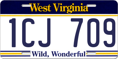 WV license plate 1CJ709