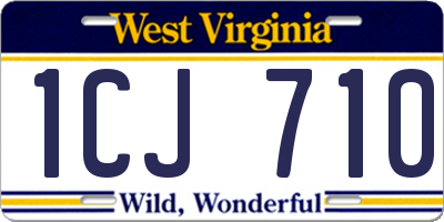 WV license plate 1CJ710