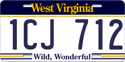 WV license plate 1CJ712