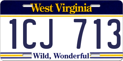 WV license plate 1CJ713