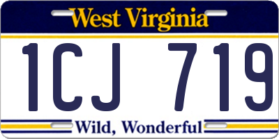 WV license plate 1CJ719