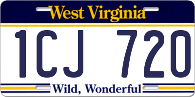 WV license plate 1CJ720