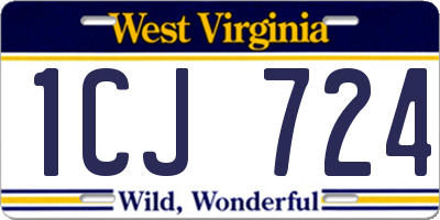 WV license plate 1CJ724