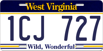 WV license plate 1CJ727