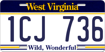 WV license plate 1CJ736