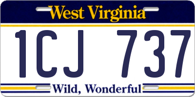 WV license plate 1CJ737