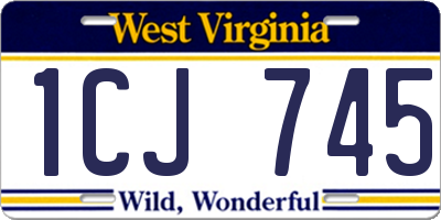 WV license plate 1CJ745