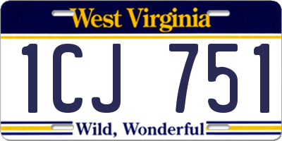 WV license plate 1CJ751