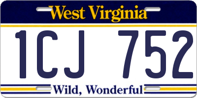 WV license plate 1CJ752