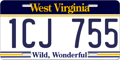 WV license plate 1CJ755