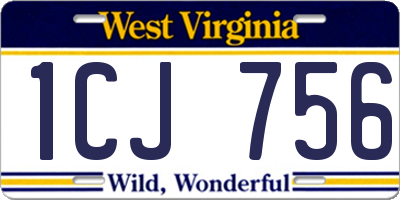 WV license plate 1CJ756