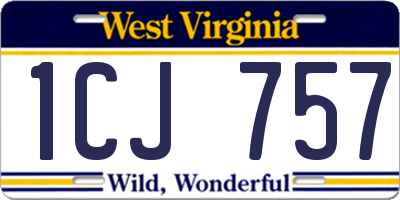 WV license plate 1CJ757