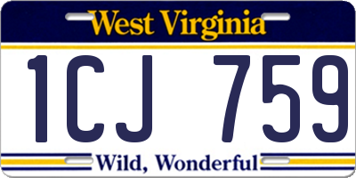WV license plate 1CJ759