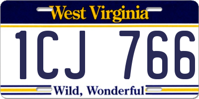 WV license plate 1CJ766