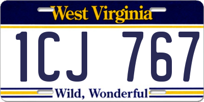 WV license plate 1CJ767