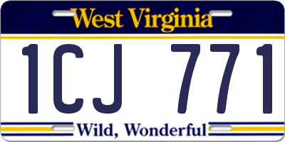 WV license plate 1CJ771