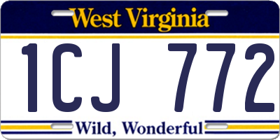 WV license plate 1CJ772