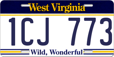WV license plate 1CJ773