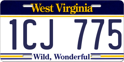 WV license plate 1CJ775