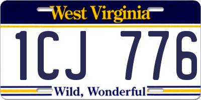 WV license plate 1CJ776