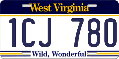 WV license plate 1CJ780