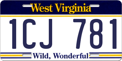 WV license plate 1CJ781