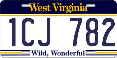 WV license plate 1CJ782