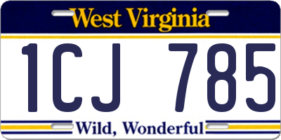 WV license plate 1CJ785