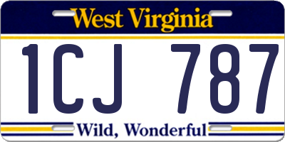 WV license plate 1CJ787