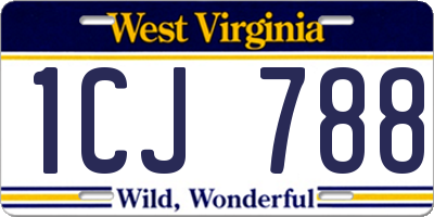 WV license plate 1CJ788