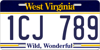 WV license plate 1CJ789