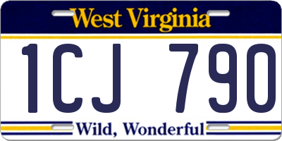 WV license plate 1CJ790