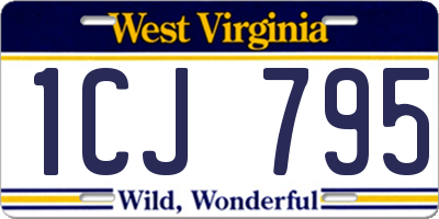 WV license plate 1CJ795