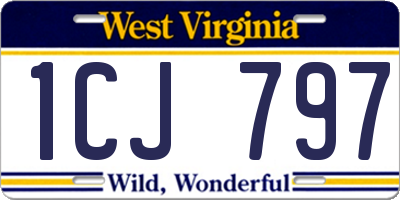 WV license plate 1CJ797