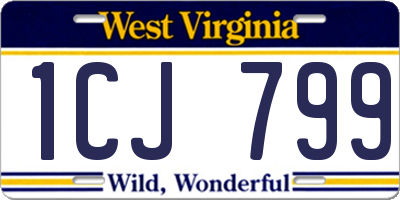WV license plate 1CJ799