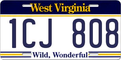 WV license plate 1CJ808