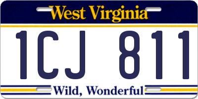 WV license plate 1CJ811