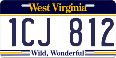 WV license plate 1CJ812