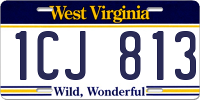 WV license plate 1CJ813