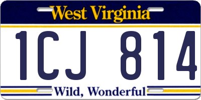 WV license plate 1CJ814