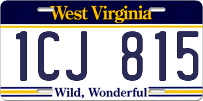 WV license plate 1CJ815
