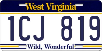 WV license plate 1CJ819
