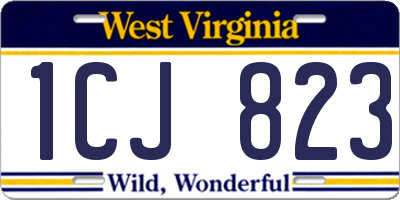 WV license plate 1CJ823