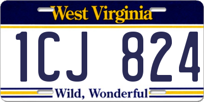 WV license plate 1CJ824