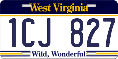 WV license plate 1CJ827